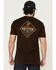 Image #1 - Brixton Men's Boot Barn Exclusive Soaring Summit Short Sleeve Graphic T-Shirt, Dark Brown, hi-res