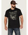 Image #1 - Brothers and Sons Men's Heathered White Sands Skull Graphic Short Sleeve T-Shirt , Black, hi-res