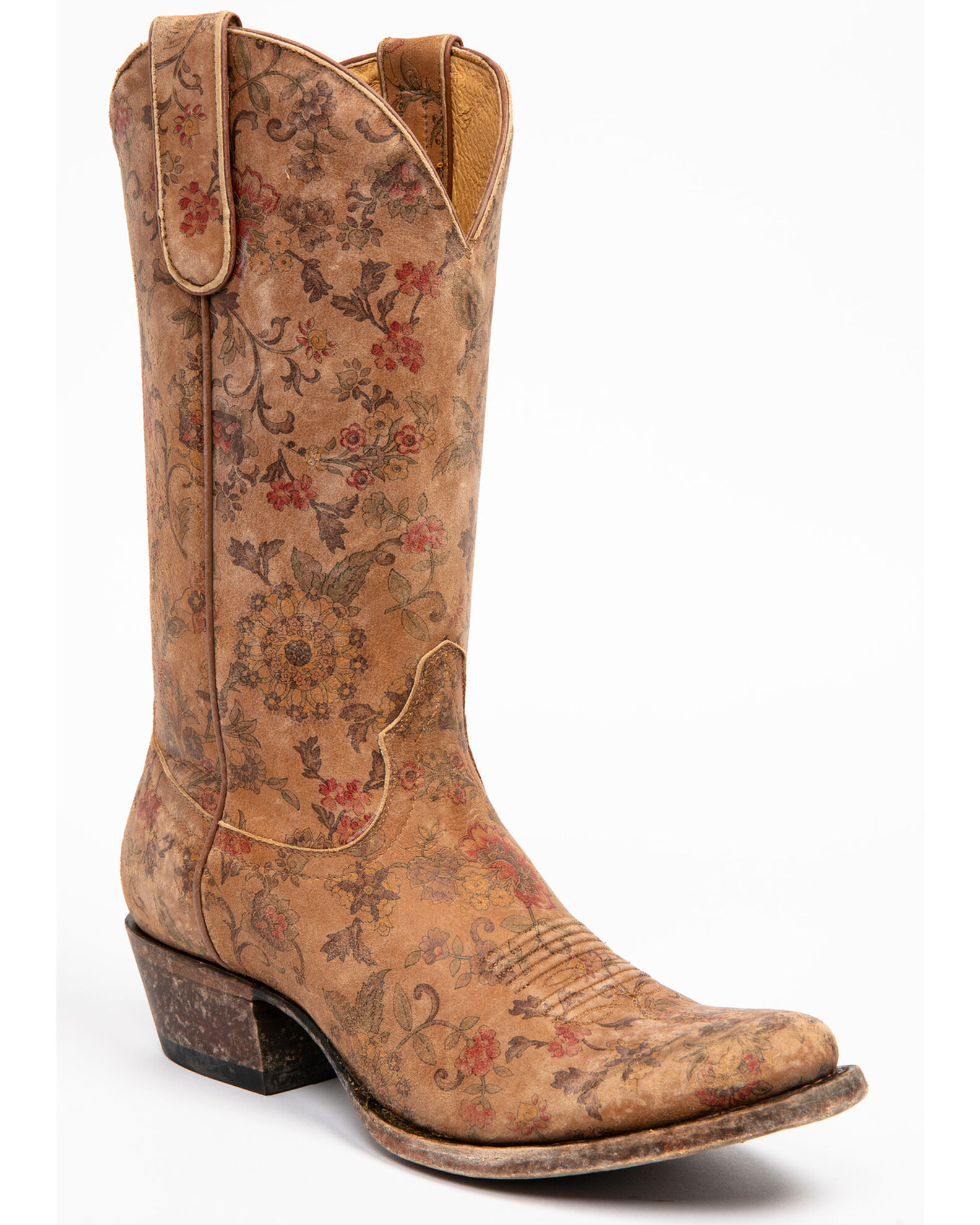 Shyanne Women s Estampada Ochre Kimono Western Boots Round Toe