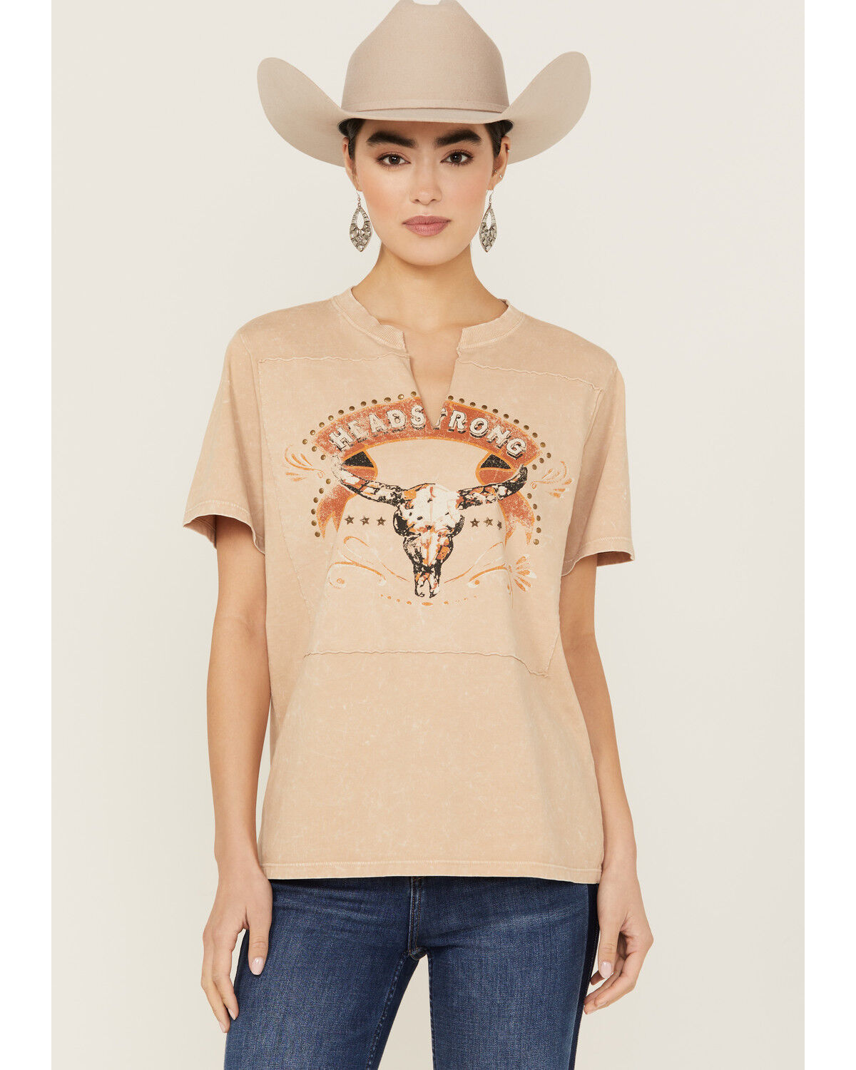 Image #2 - Idyllwind Women's Max Headstrong Short Sleeve Graphic Tee, Wheat, hi-res