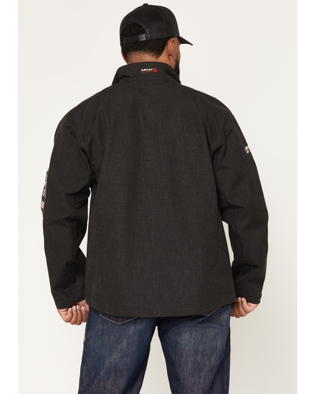 Image #4 - Ariat Men's FR Team Logo Softshell Jacket, Black, hi-res