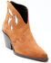 Image #1 - Dan Post Women's Embroidered Inlay Suede Fashion Booties - Snip Toe, Tan, hi-res