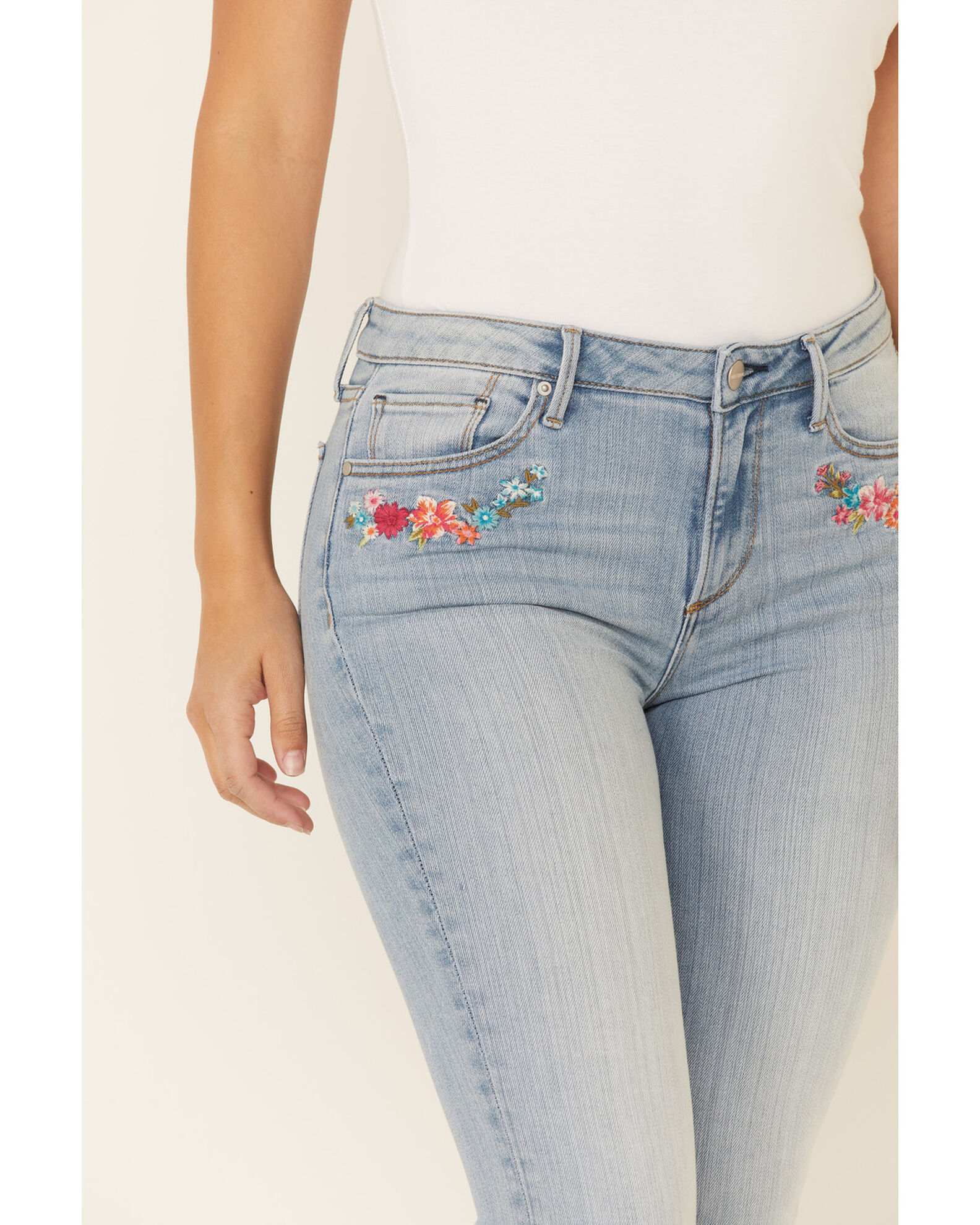Image #4 - Driftwood Women's Flower Power Flare Leg Jeans, Blue, hi-res