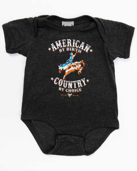Cowboy Hardware Infant Boys' American by Birth Onesie , Black, hi-res
