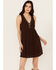 Image #1 - Idyllwind Women's Winfrey Criss Cross Front Embellished Mini Dress, Dark Brown, hi-res