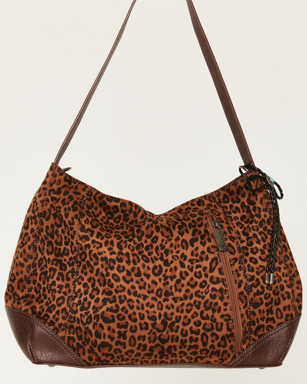Image #2 - Justin Women's Leopard Print Crossbody Shoulder Bag, Brown, hi-res