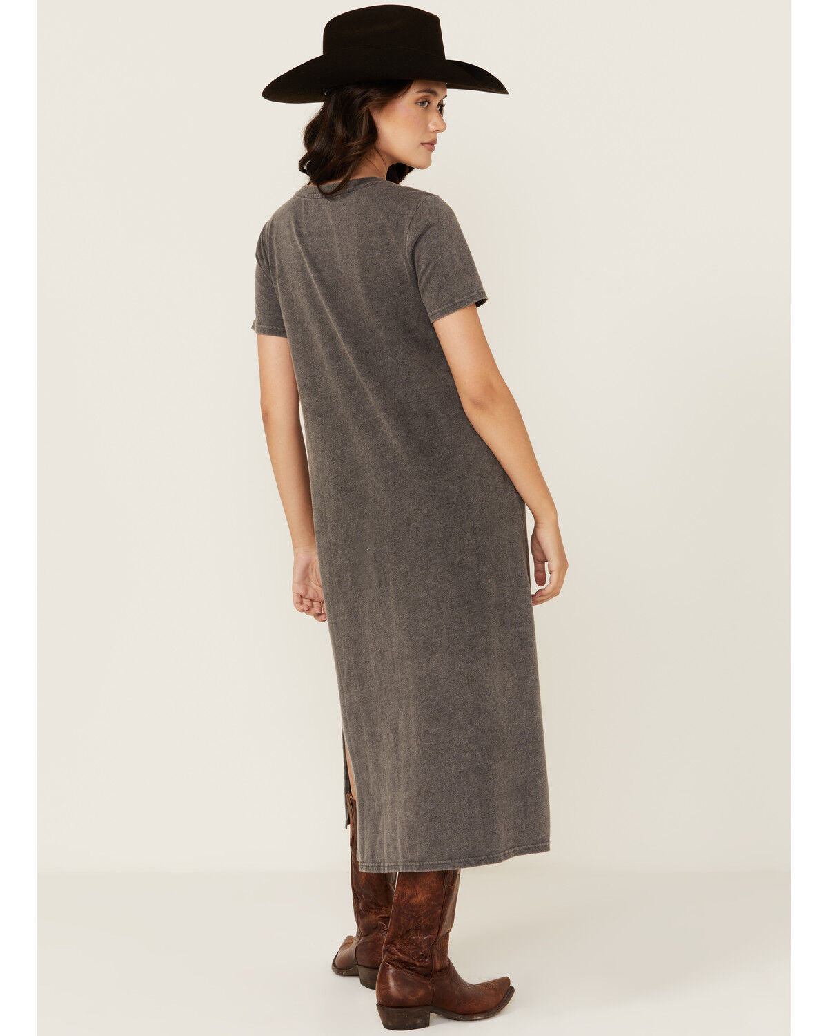 Blended Women's Rock \u0026 Roll Short Sleeve Graphic Midi T-Shirt Dress