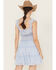 Image #4 - Ash & Violet Women's Floral Print Smocked Waist Mini Dress, Blue, hi-res