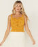 Image #1 - Shyanne Women's Floral Printed Sleeveless Tank Top, Gold, hi-res