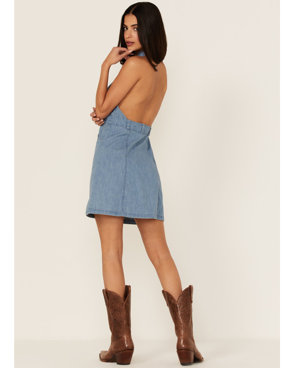 Image #4 - Free People Women's Sami Denim Mini Dress, Blue, hi-res