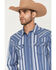 Image #2 - Moonshine Spirit Men's Bloom Striped Long Sleeve Snap Western Shirt, Blue, hi-res