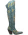 Dan Post Women's Flower Child Tall Boots - Snip Toe, Turquoise, hi-res