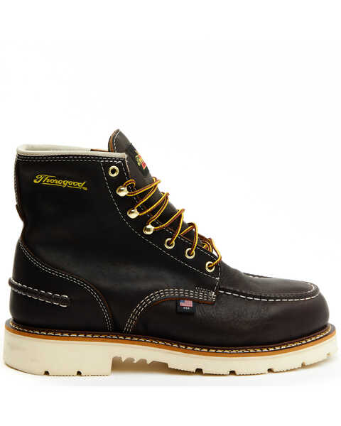 Image #2 - Thorogood Men's Boot Barn Exclusive 6" Waterproof Lace-Up Work Boots - Moc Soft Toe, Brown, hi-res
