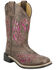 Image #1 - Smoky Mountain Little Girls' Trixie Western Boots - Broad Square Toe, Brown, hi-res