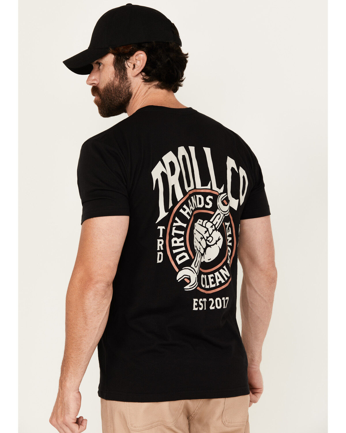 Image #1 - Troll Co Men's DHCM Wrencher Short Sleeve Graphic T-Shirt, Black, hi-res
