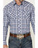 Image #3 - Wrangler Retro Men's Plaid Print Long Sleeve Snap Western Shirt, Blue, hi-res