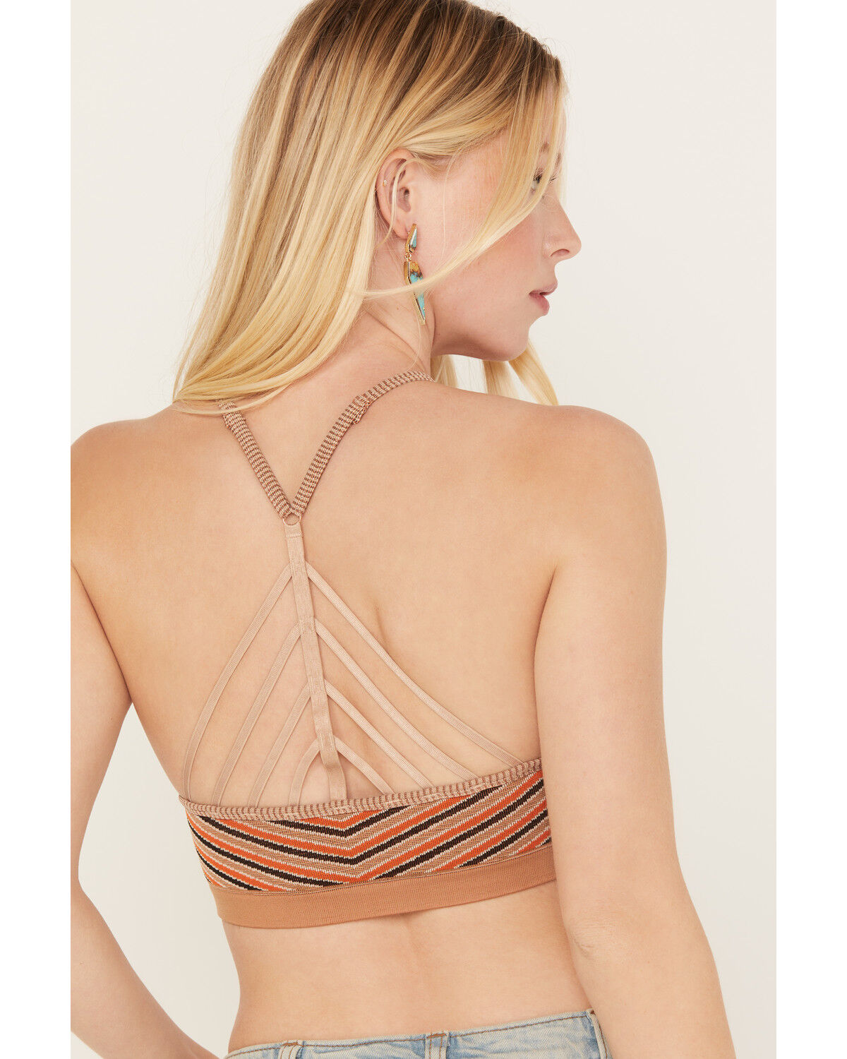 Image #4 - Fornia Women's Stripe Halter Bralette, Rust Copper, hi-res