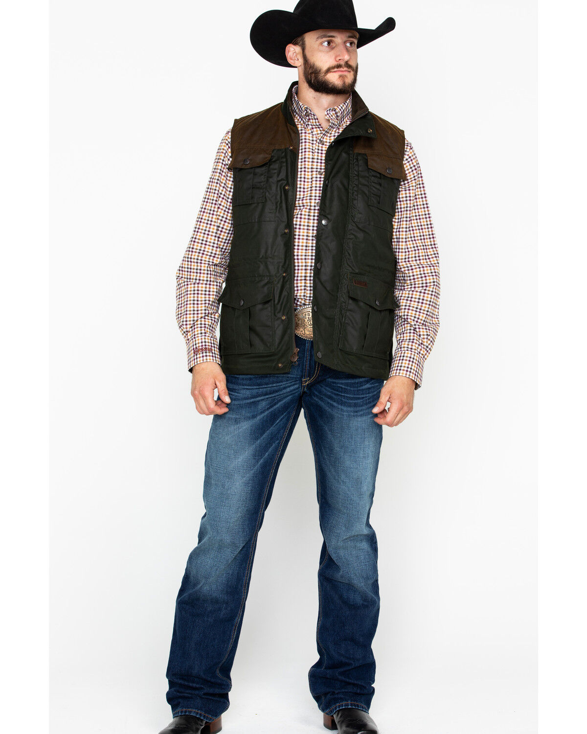 Image #6 - Outback Trading Co. Men's Brant Oil Dual Entry Vest, Olive, hi-res