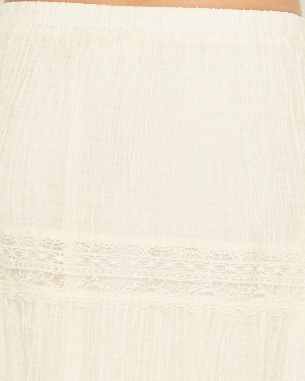 Image #4 - Listicle Women's Tiered Lace Midi Skirt, Cream, hi-res