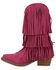 Image #3 - Dingo Little Girls' Wild Child Suede Fringe Western Boots - Snip Toe, Pink, hi-res
