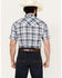 Image #4 - Ely Walker Men's Plaid Print Short Sleeve Snap Western Shirt, Blue, hi-res
