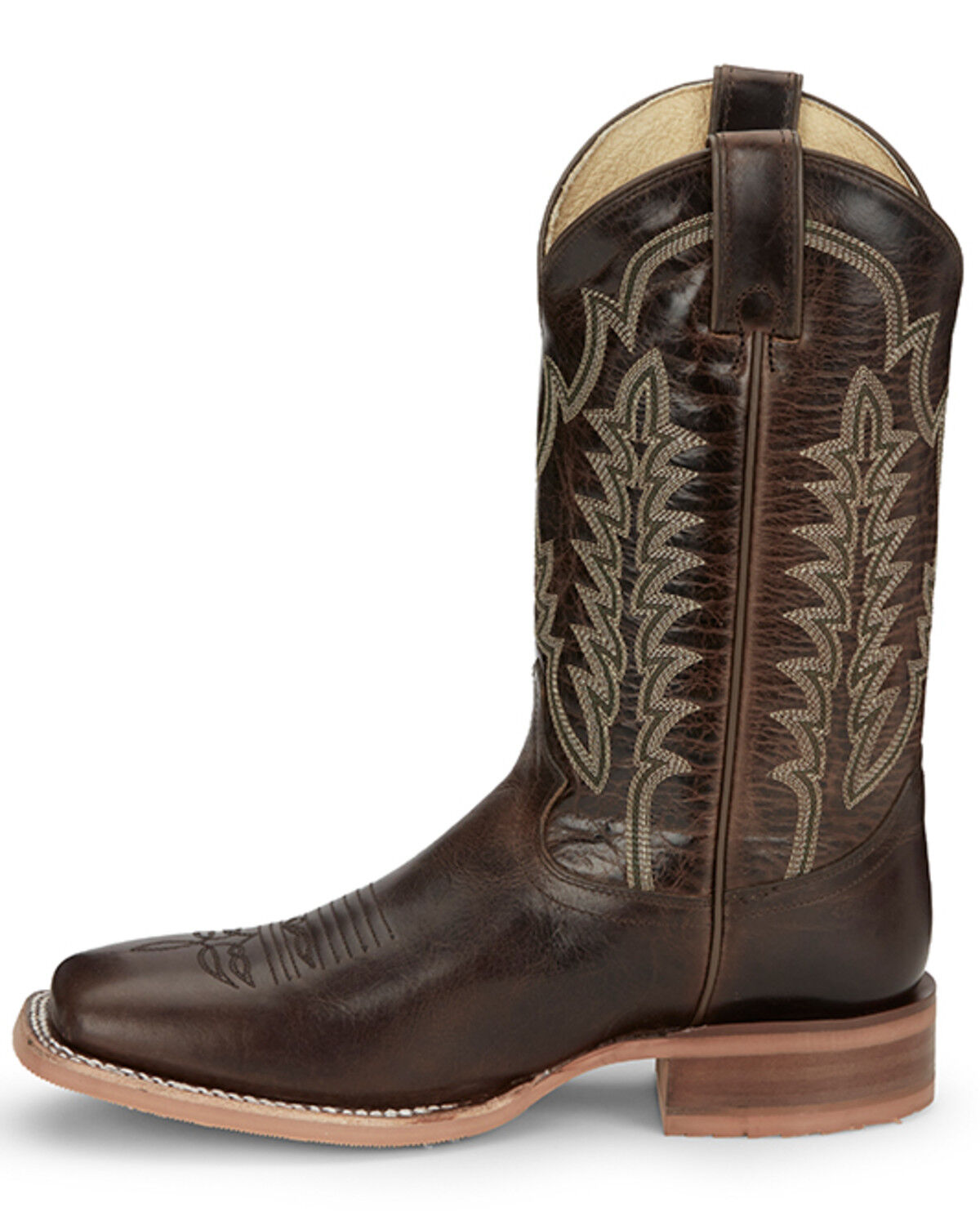Image #3 - Justin Men's Lyle Umber Western Boots - Broad Square Toe, Dark Brown, hi-res