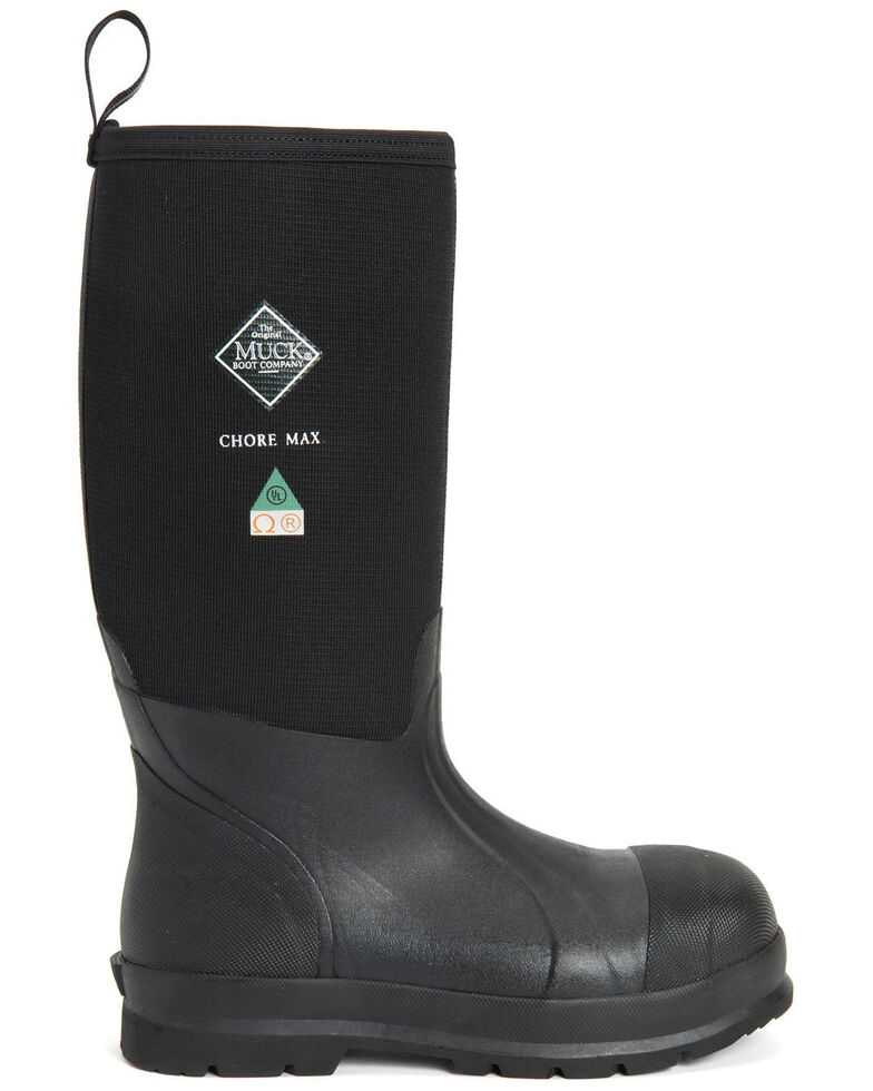 Muck Boots Men's Chore Max Rubber Boots - Composite Toe, Black, hi-res