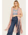 Image #2 - Fornia Women's Fringe Faux Suede Vest, Pink, hi-res