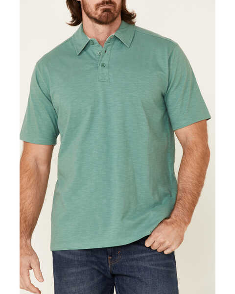 Image #3 - North River Men's Solid Slub Short Sleeve Polo Shirt , Green, hi-res