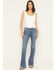 Image #1 - Shyanne Women's Luna High Rise Flare Stretch Denim Jeans, Medium Wash, hi-res