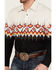 Image #3 - Panhandle Men's Southwestern Border Print Long Sleeve Snap Western Shirt, Black, hi-res