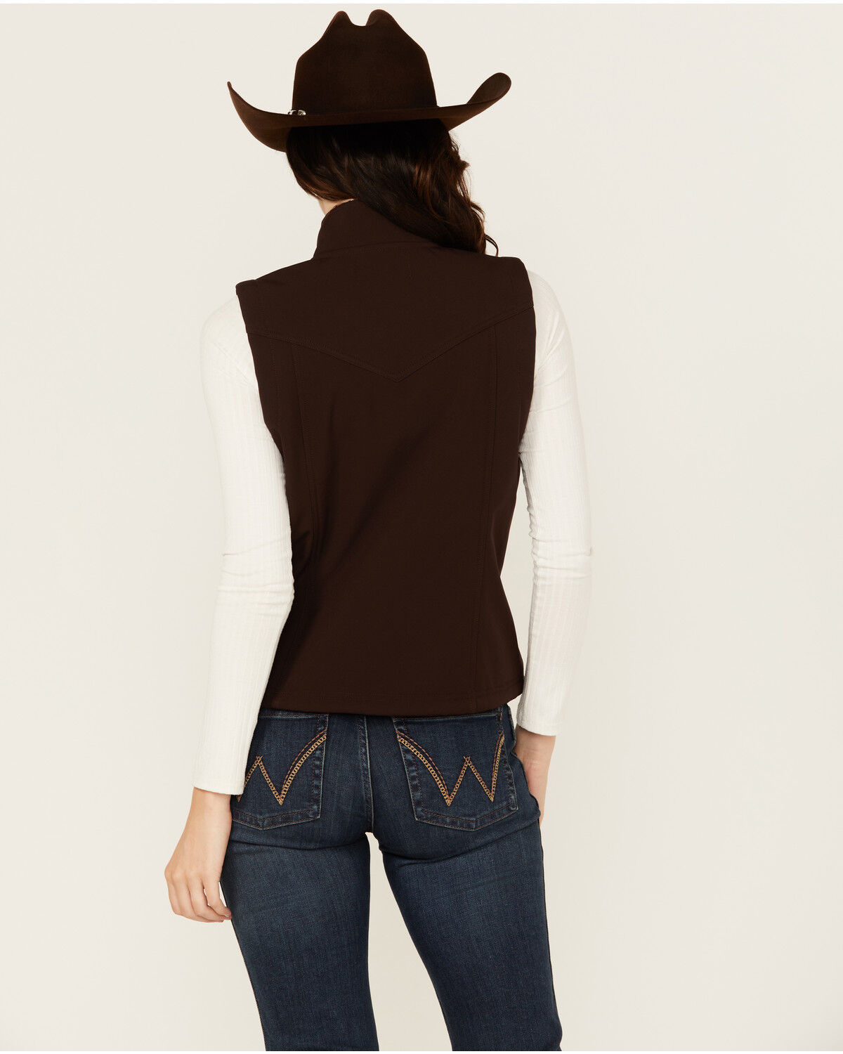 Image #4 - Shyanne Women's Solid Softshell Vest, Chocolate, hi-res