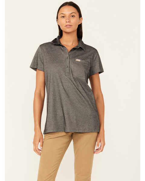 Ariat Women's Rebar Foreman Short Sleeve Polo Shirt , Charcoal, hi-res