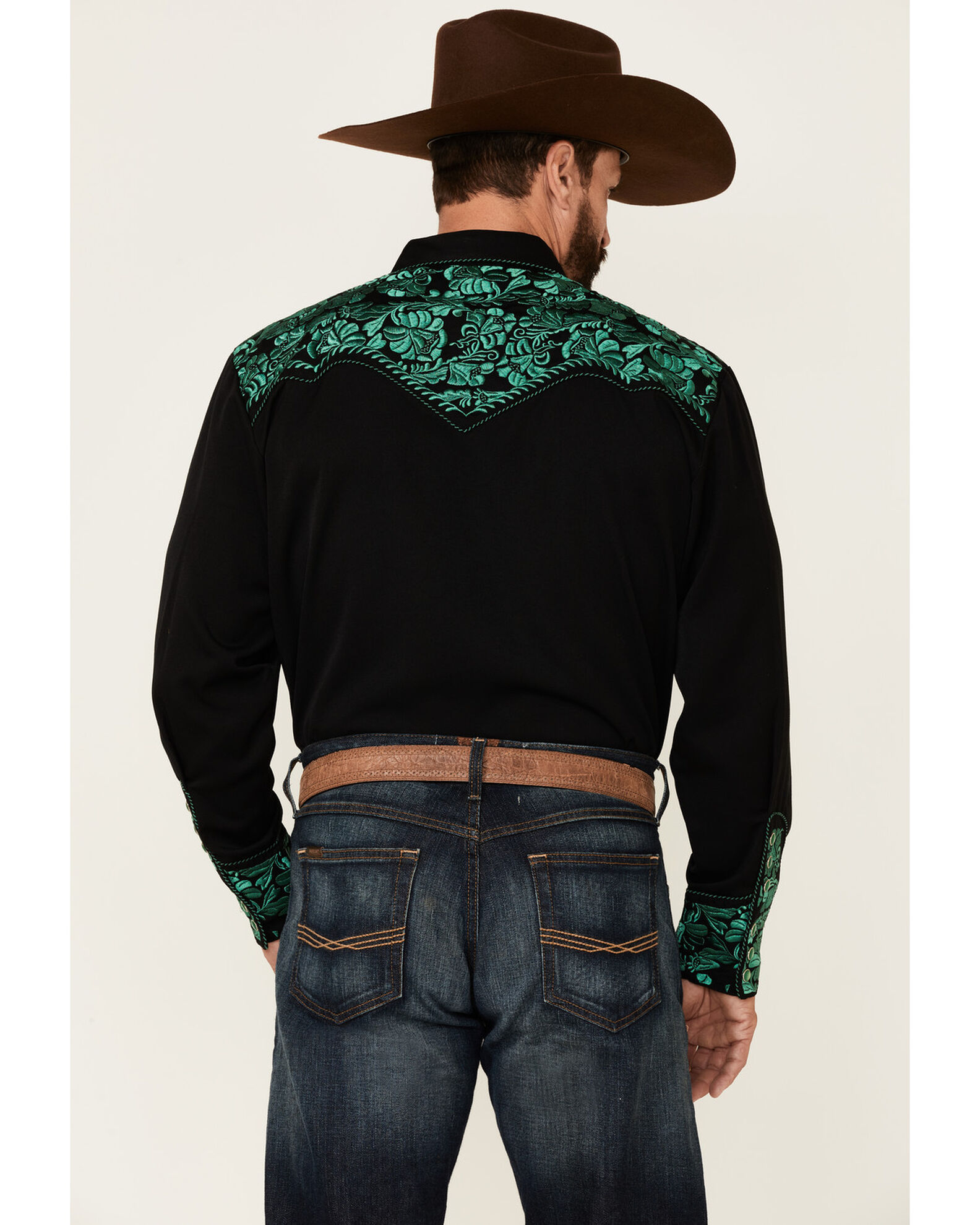 Scully Men s Floral Tooled Embroidered Western Shirt
