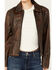 Image #3 - Cripple Creek Women's Concho Back Leather Jacket, Brown, hi-res