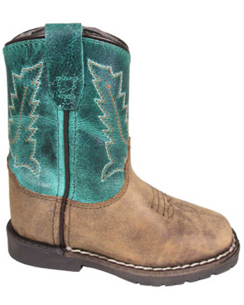Image #1 - Smoky Mountain Toddler Girls' Autry Western Boots - Broad Square Toe, Brown, hi-res
