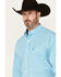 Image #2 - George Strait by Wrangler Men's Plaid Print Long Sleeve Button-Down Stretch Western Shirt, Turquoise, hi-res