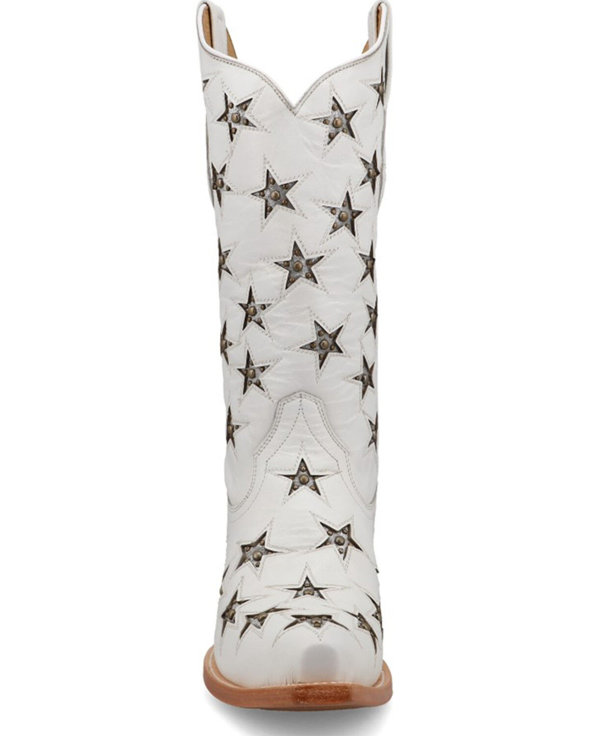 Image #4 - Black Star Women's Marfa Star Inlay Studded Western Boots - Snip Toe, Silver, hi-res