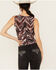 Image #4 - Shyanne Women's Printed Ruched Mesh Top, Maroon, hi-res