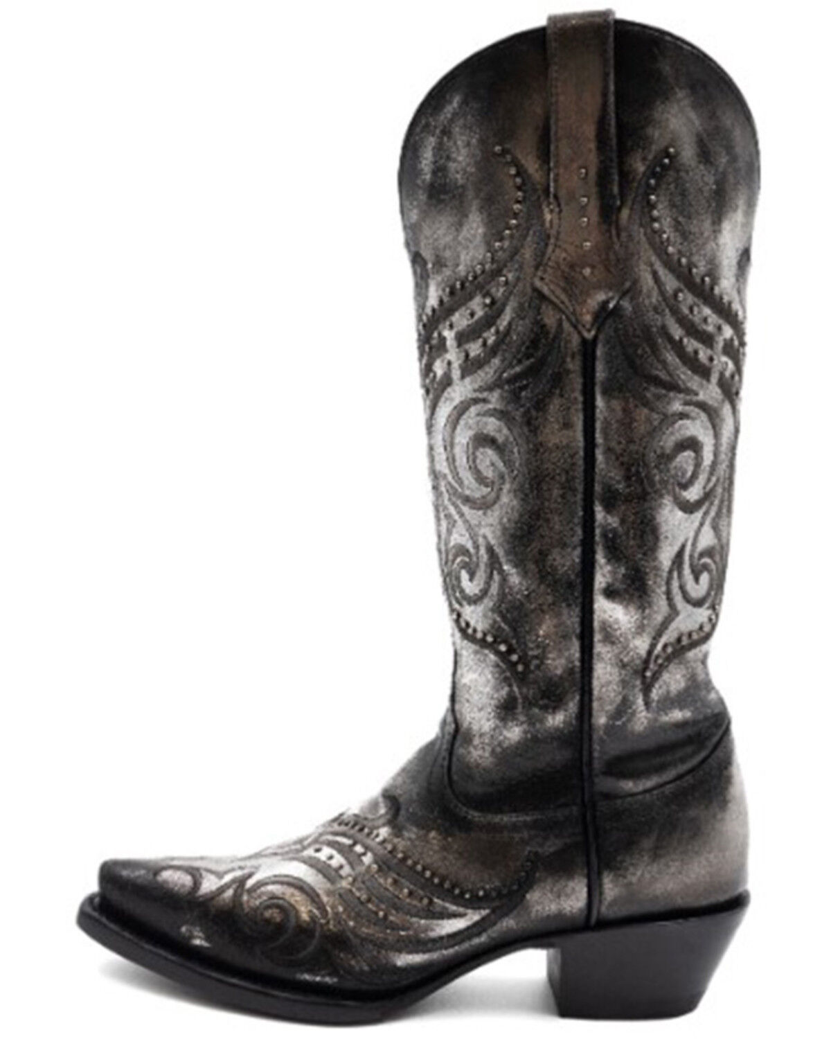 Image #3 - Ferrini Women's Masquerade Western Boots - Snip Toe, Silver, hi-res