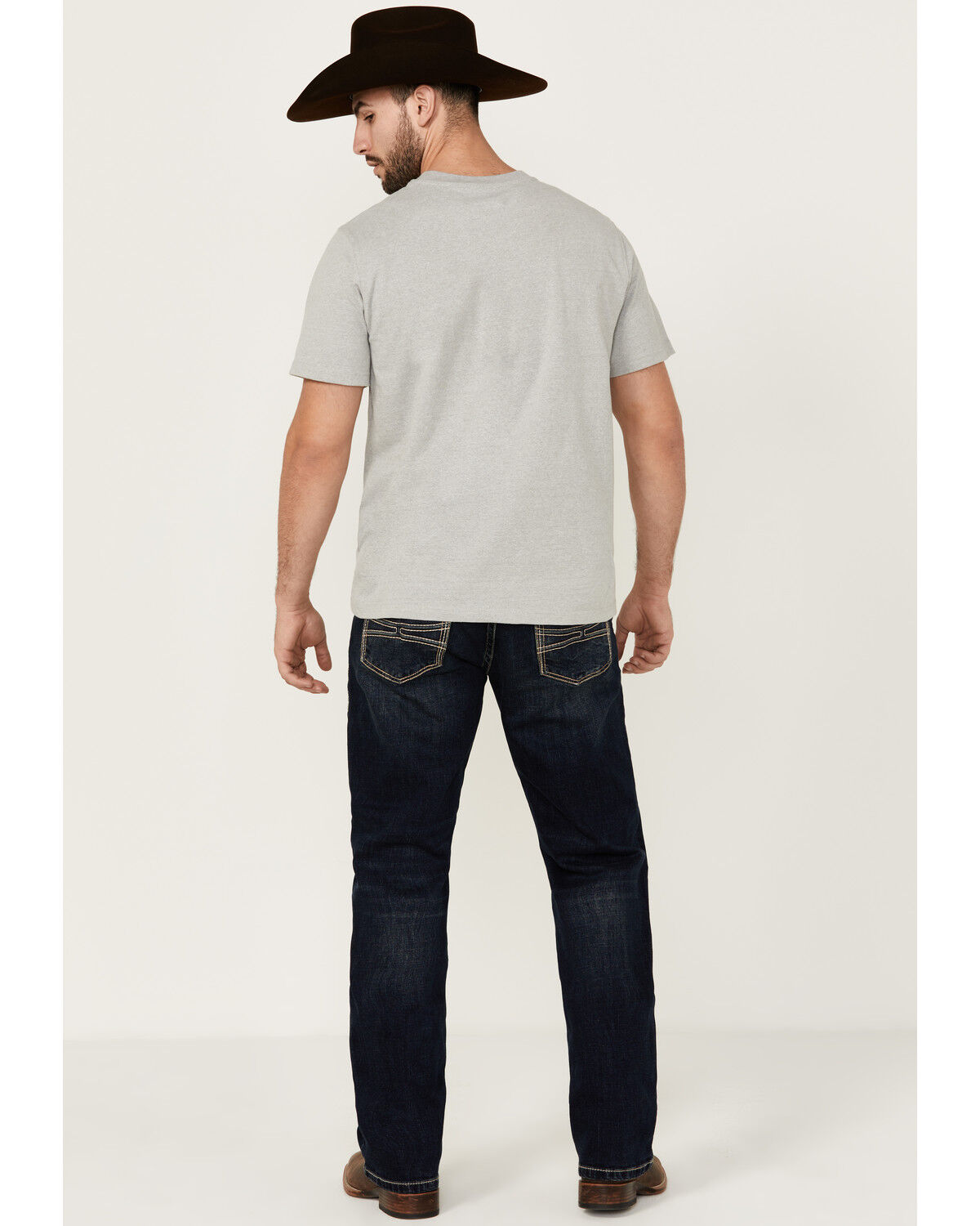Image #3 - Hooey by Rock & Roll Denim Men's Double Barrel Dark Wash Relaxed Stack Bootcut Reflex Stretch Denim Jeans, Dark Wash, hi-res