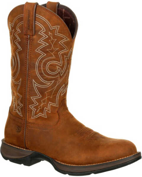 Durango Rebel Men's Waterproof Western Boots - Round Toe , Brown, hi-res