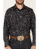 Rock & Roll Denim Men's Charcoal Floral Print Long Sleeve Western Shirt, Charcoal, hi-res