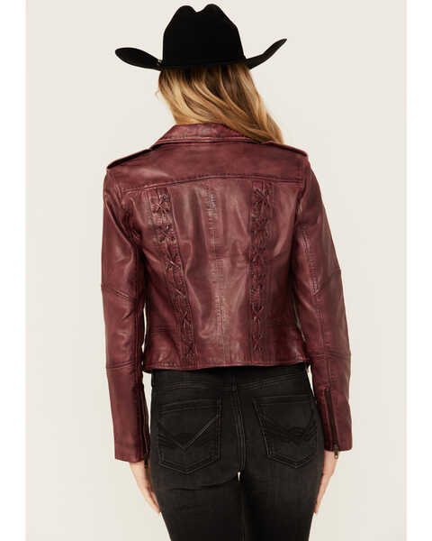 Image #4 - Idyllwind Women's Sparrow Leather Jacket , Maroon, hi-res