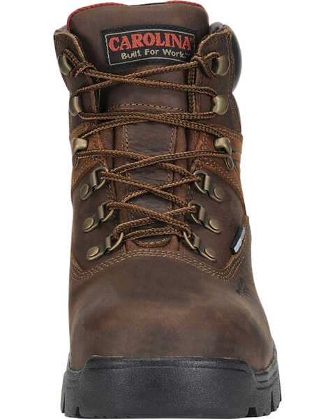 Image #3 - Carolina Men's 6" Lace-Up Leather Waterproof Work Boots - Composite Toe, Dark Brown, hi-res