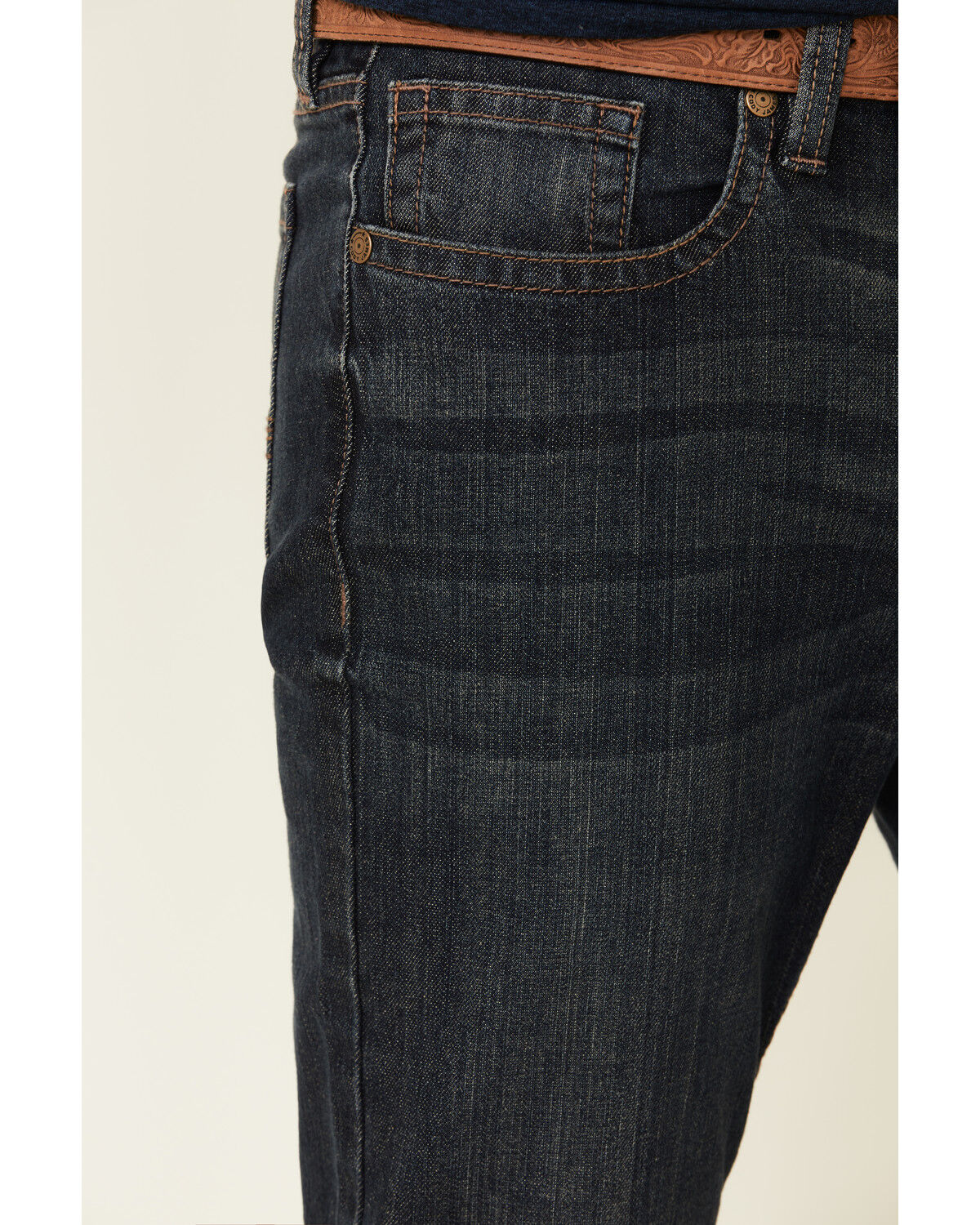 Image #5 - Cody James Men's Barn Sour Dark Wash Slim Straight Stretch Denim Jeans, Blue, hi-res