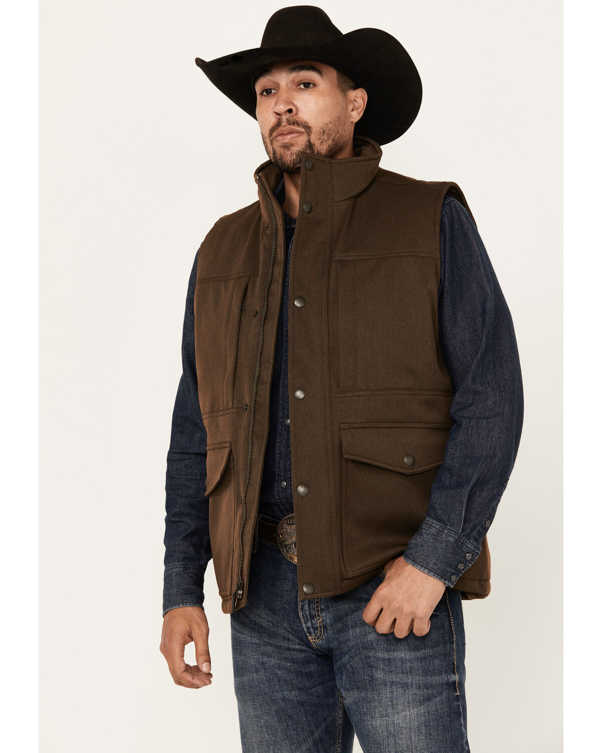 Image #1 - Ariat Men's Abilene Heavyweight Insulated Vest, Brown, hi-res