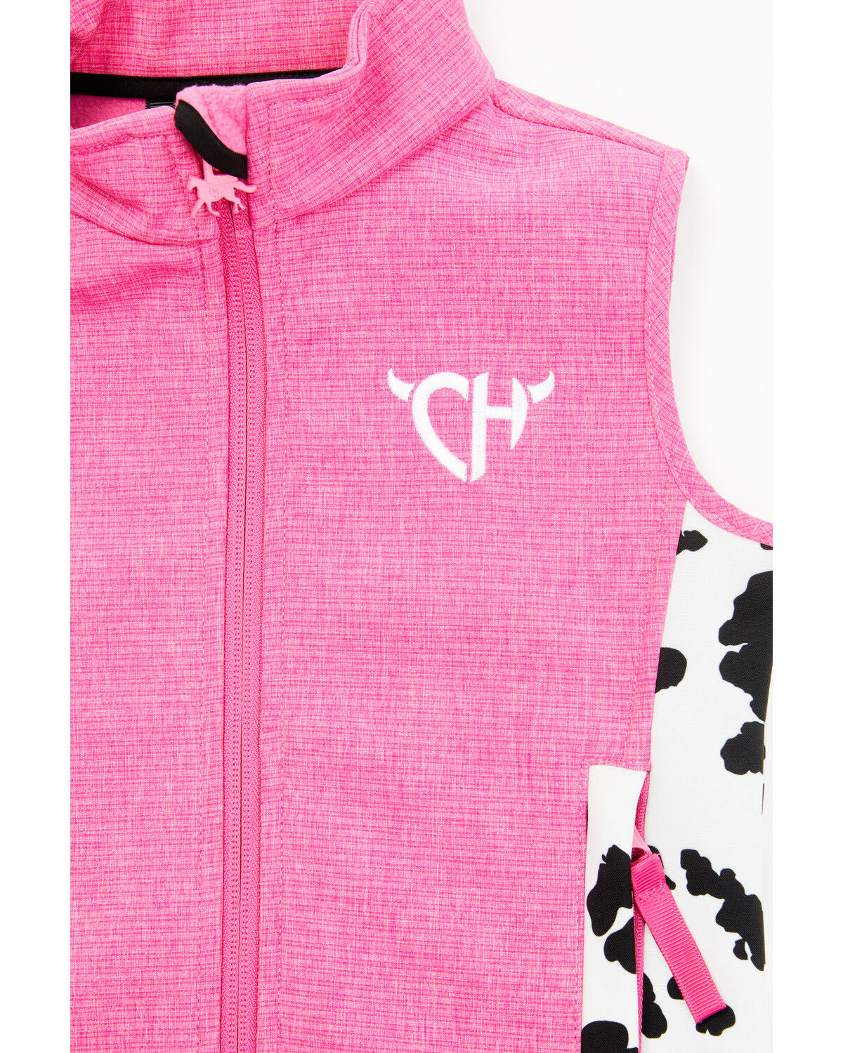 Image #2 - Cowgirl Hardware Toddler Girls' Cow Print Vest, Pink, hi-res