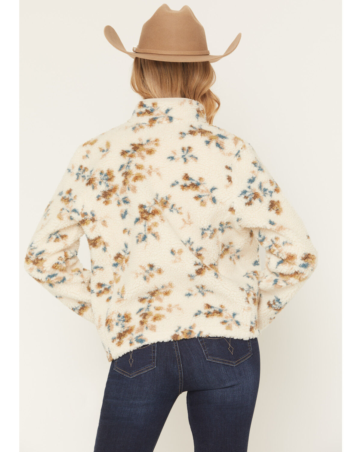 Image #4 - Shyanne Women's Floral Print Sherpa Jacket, Cream, hi-res