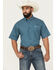 Image #1 - Cinch Men's Geo Print Short Sleeve Button-Down Western Shirt, Blue, hi-res